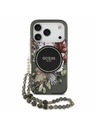 Guess Guess IML Flowers Strap MagSafe Zadnji ovitek za iPhone 17 Pro Black
