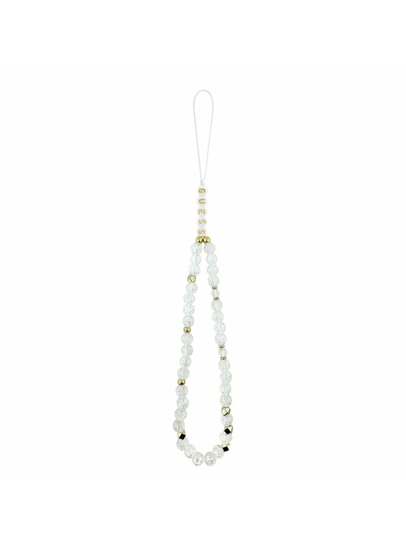 Guess Guess IML Glitter Script Strap MagSafe Zadnji ovitek za iPhone 17 Pro Transparent