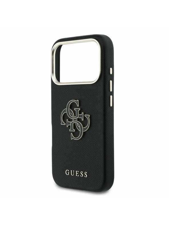 Guess Guess PU Resin Logo Zadnji ovitek za iPhone 17 Pro Black