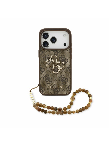 Guess Guess PU 4G Metal Logo Strap Zadnji ovitek za iPhone 17 Pro Brown