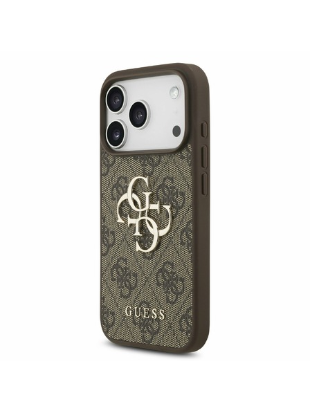Guess Guess PU 4G Metal Logo Strap Zadnji ovitek za iPhone 17 Pro Brown