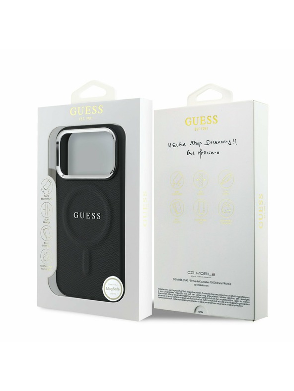Guess Guess PU Saffiano MagSafe Zadnji ovitek za iPhone 17 Pro Black