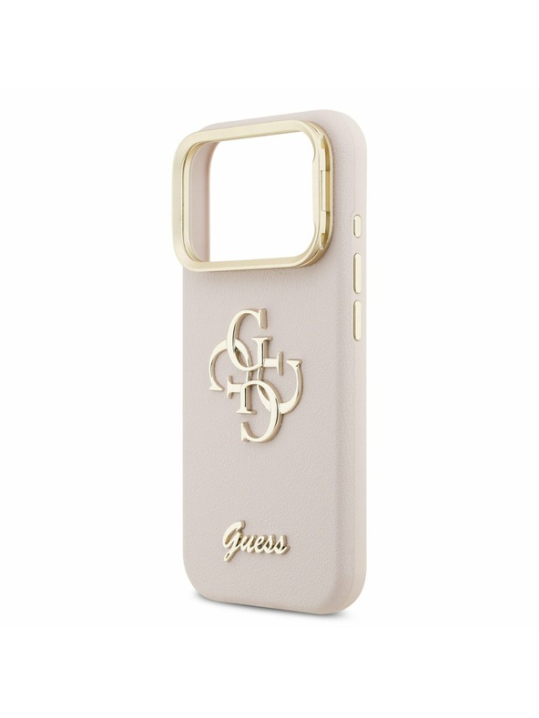Guess Guess PU Grained 4G Logo Stand Camera Frame Zadnji ovitek za iPhone 17 Pro Pink