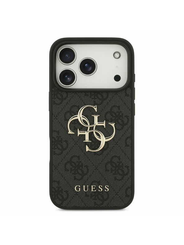 Guess Guess PU 4G Metal Logo Zadnji ovitek za iPhone 17 Pro Grey