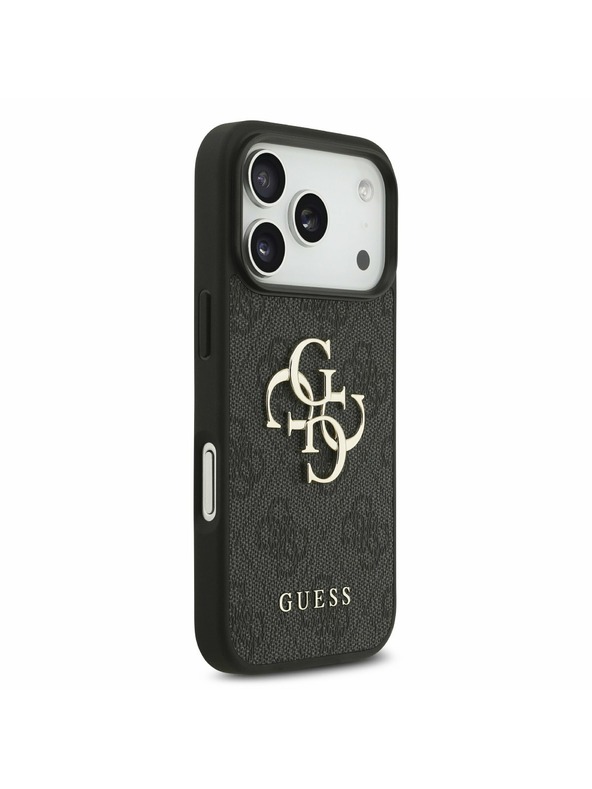 Guess Guess PU 4G Metal Logo Zadnji ovitek za iPhone 17 Pro Grey