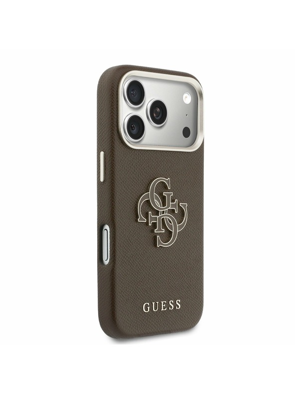 Guess Guess PU Resin Logo Zadnji ovitek za iPhone 17 Pro Brown