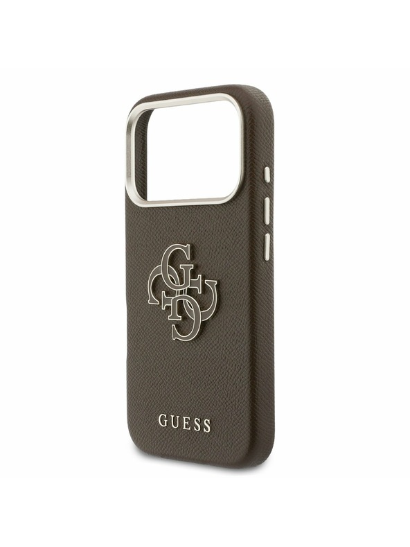 Guess Guess PU Resin Logo Zadnji ovitek za iPhone 17 Pro Brown