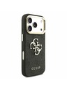 Guess Guess PU Leather 4G Metal Logo Gold Frame Zadnji Ovitek za iPhone 17 Pro Black