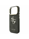 Guess Guess PU Leather 4G Metal Logo Gold Frame Zadnji Ovitek za iPhone 17 Pro Black