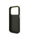 Guess Guess PU Leather 4G Metal Logo Gold Frame Zadnji Ovitek za iPhone 17 Pro Black