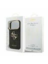 Guess Guess PU Leather 4G Metal Logo Gold Frame Zadnji Ovitek za iPhone 17 Pro Black
