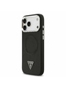 Guess Guess PU Leather Triangle Logo MagSafe Zadnji Ovitek za iPhone 17 Pro Black
