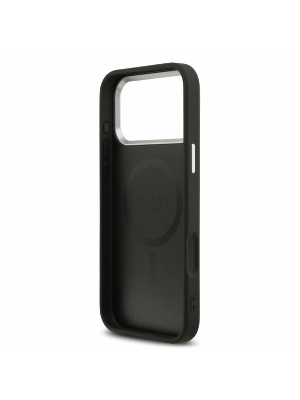 Guess Guess PU Leather Triangle Logo MagSafe Zadnji Ovitek za iPhone 17 Pro Black