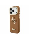 Guess Guess PU Grained 4G Logo Stand Camera Frame Zadnji Ovitek za iPhone 17 Pro Brown