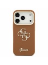Guess Guess PU Grained 4G Logo Stand Camera Frame Zadnji Ovitek za iPhone 17 Pro Brown