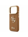 Guess Guess PU Grained 4G Logo Stand Camera Frame Zadnji Ovitek za iPhone 17 Pro Brown