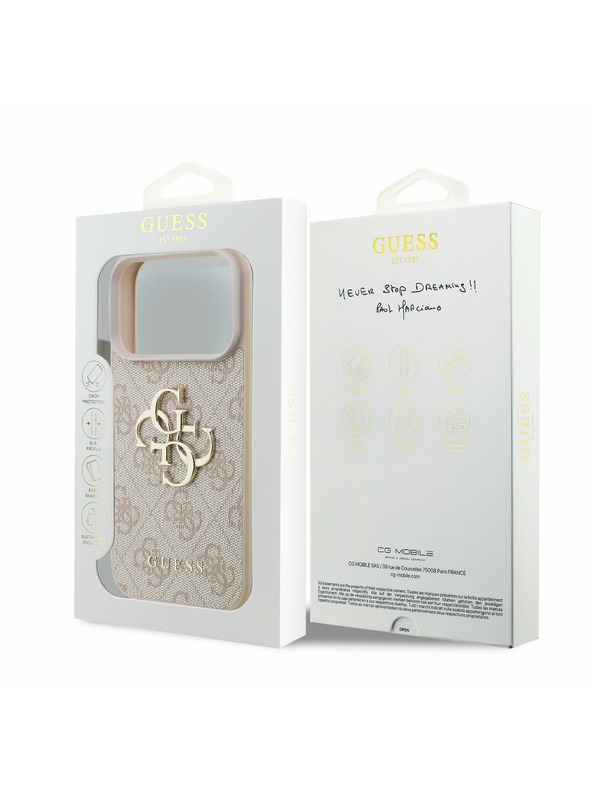 Guess Guess PU 4G Metal Logo Zadnji Ovitek za iPhone 17 Pro Pink
