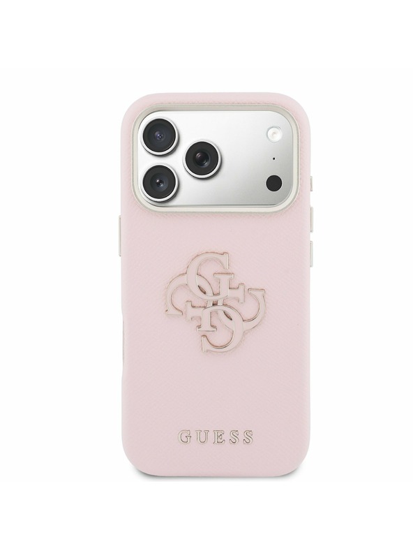 Guess Guess PU Resin Logo Zadnji Ovitek za iPhone 17 Pro Pink
