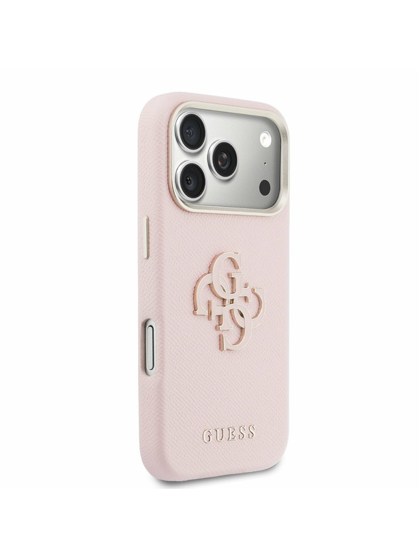 Guess Guess PU Resin Logo Zadnji Ovitek za iPhone 17 Pro Pink