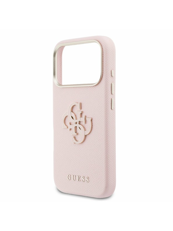 Guess Guess PU Resin Logo Zadnji Ovitek za iPhone 17 Pro Pink