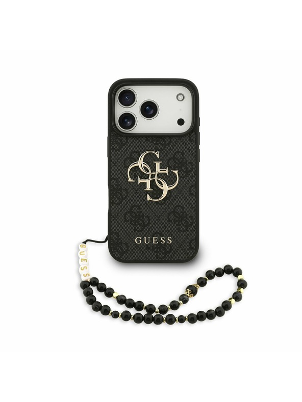 Guess Guess PU 4G Metal Logo Strap Zadnji Ovitek za iPhone 17 Pro Black