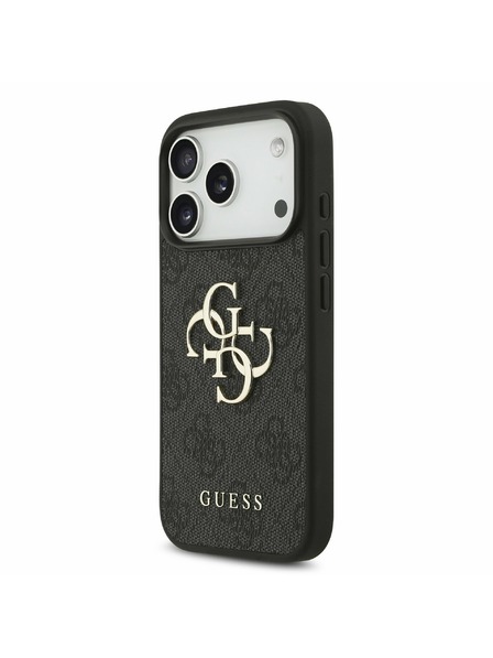 Guess Guess PU 4G Metal Logo Strap Zadnji Ovitek za iPhone 17 Pro Black
