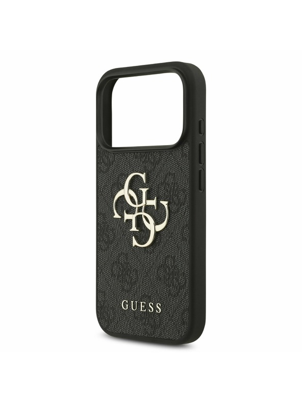 Guess Guess PU 4G Metal Logo Strap Zadnji Ovitek za iPhone 17 Pro Black