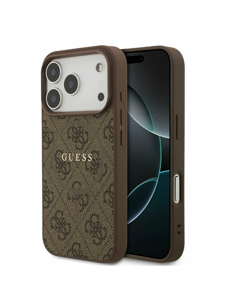 Guess Guess PU Leather 4G Colored Ring MagSafe Zadnji Ovitek za iPhone 17 Pro Brown
