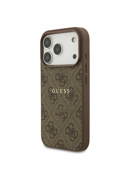 Guess Guess PU Leather 4G Colored Ring MagSafe Zadnji Ovitek za iPhone 17 Pro Brown