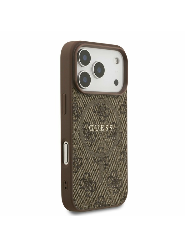 Guess Guess PU Leather 4G Colored Ring MagSafe Zadnji Ovitek za iPhone 17 Pro Brown