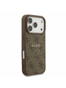 Guess Guess PU Leather 4G Colored Ring MagSafe Zadnji Ovitek za iPhone 17 Pro Brown