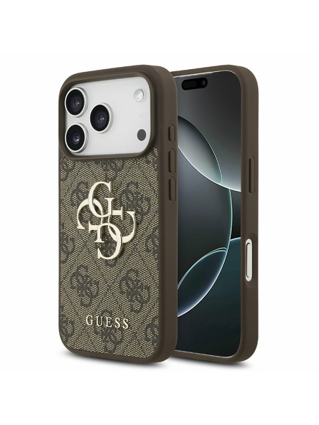 Guess Guess PU 4G Metal Logo Zadnji Ovitek za iPhone 17 Pro Brown