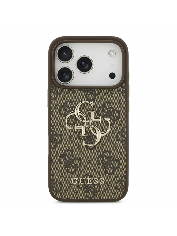 Guess Guess PU 4G Metal Logo Zadnji Ovitek za iPhone 17 Pro Brown