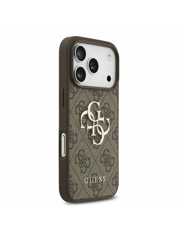 Guess Guess PU 4G Metal Logo Zadnji Ovitek za iPhone 17 Pro Brown