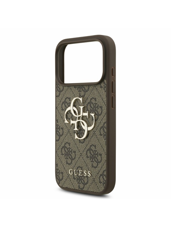 Guess Guess PU 4G Metal Logo Zadnji Ovitek za iPhone 17 Pro Brown