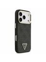 Guess Guess PU Leather 4G Strass Triangle Logo Gold Frame MagSafe Zadnji Ovitek za iPhone 17 Pro Black