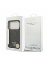 Guess Guess PU Leather 4G Strass Triangle Logo Gold Frame MagSafe Zadnji Ovitek za iPhone 17 Pro Black
