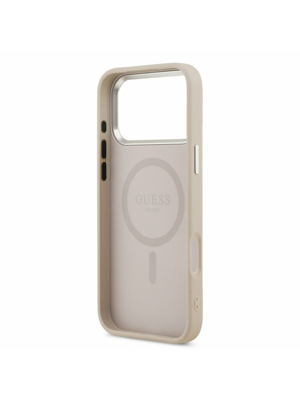 Guess Guess PU Leather Triangle Logo MagSafe Zadnji Ovitek za iPhone 17 Pro Pink