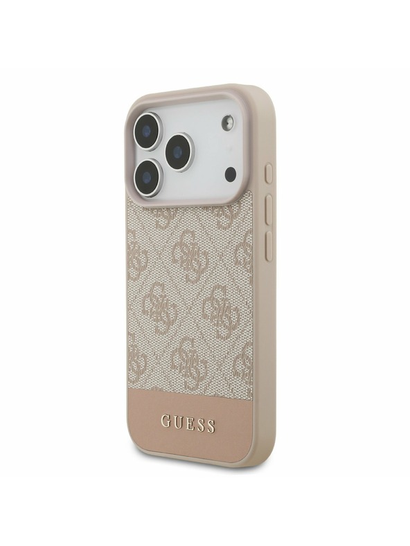 Guess Guess PU 4G Stripe Zadnji Ovitek za iPhone 17 Pro Pink