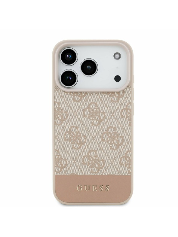 Guess Guess PU 4G Stripe Zadnji Ovitek za iPhone 17 Pro Pink