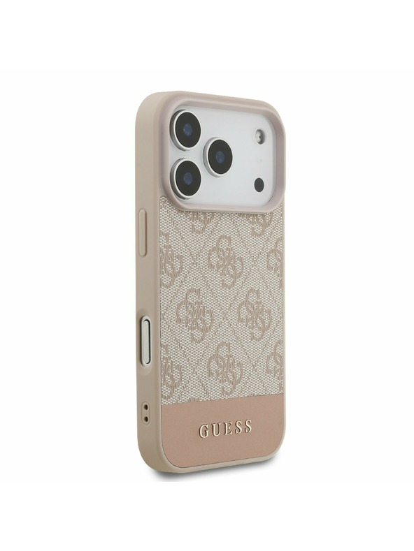 Guess Guess PU 4G Stripe Zadnji Ovitek za iPhone 17 Pro Pink