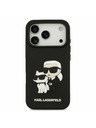 Karl Lagerfeld Karl Lagerfeld 3D Rubber Karl and Choupette Zadnji Ovitek za iPhone 17 Pro Black