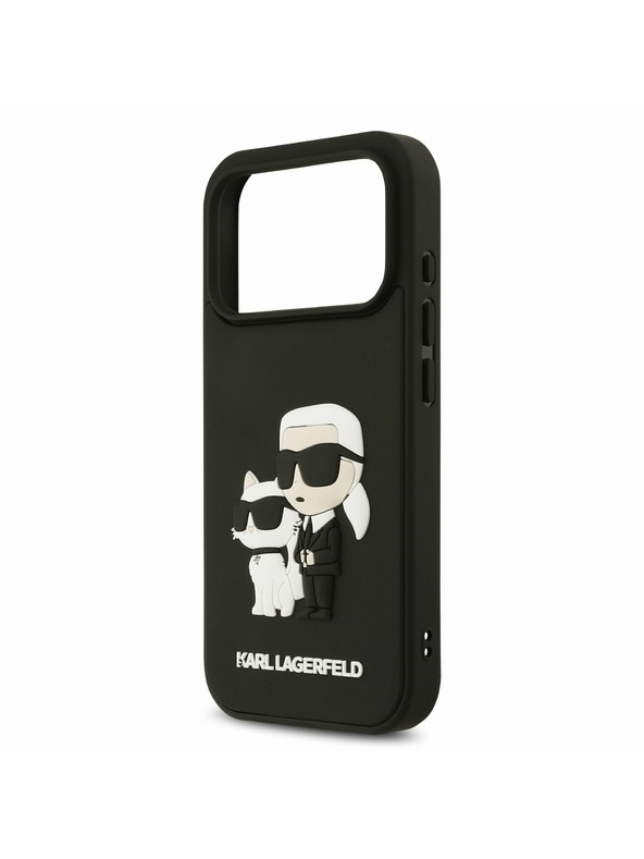 Karl Lagerfeld Karl Lagerfeld 3D Rubber Karl and Choupette Zadnji Ovitek za iPhone 17 Pro Black