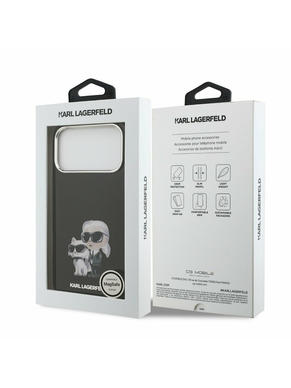 Karl Lagerfeld Karl Lagerfeld IML Aquarelle Karl and Choupette Zadnji Ovitek za iPhone 17 Pro Black