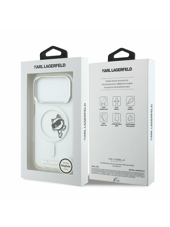 Karl Lagerfeld Karl Lagerfeld IML Choupette Peekaboo MagSafe Zadnji Ovitek za iPhone 17 Pro Transparent