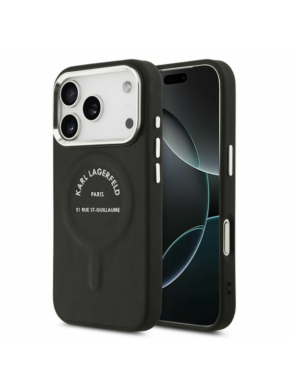 Karl Lagerfeld Karl Lagerfeld PU RSG Logo MagSafe Zadnji Ovitek za iPhone 17 Pro Black