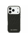 Karl Lagerfeld Karl Lagerfeld Grained PU Repeated Logo MagSafe Zadnji Ovitek za iPhone 17 Pro Black