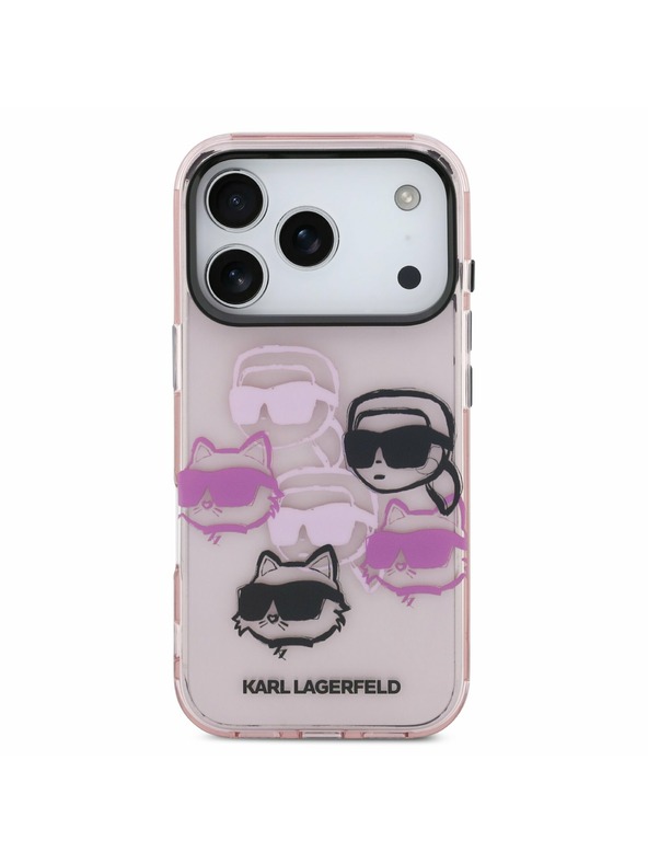 Karl Lagerfeld Karl Lagerfeld IML Multi K&CH Heads Zadnji Ovitek za iPhone 17 Pro Pink