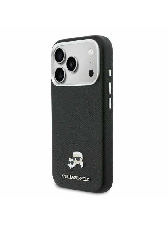 Karl Lagerfeld Karl Lagerfeld PU Karl and Choupette Heads Pins MagSafe Zadnji Ovitek za iPhone 17 Pro Black