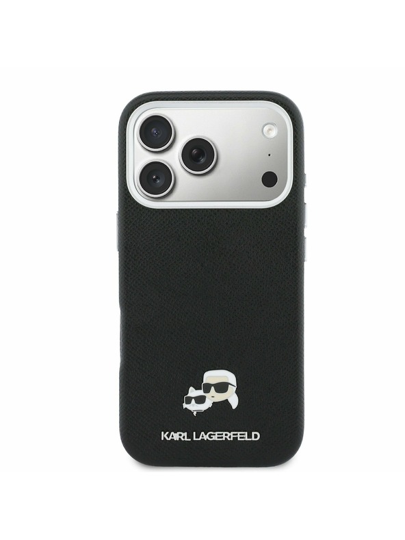 Karl Lagerfeld Karl Lagerfeld PU Karl and Choupette Heads Pins MagSafe Zadnji Ovitek za iPhone 17 Pro Black